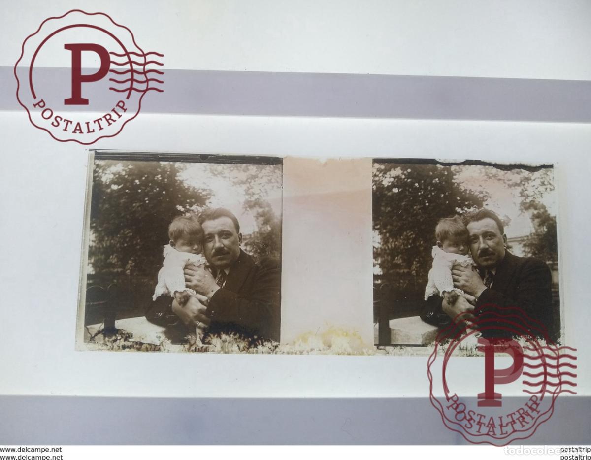 Fotograf&iacute;a antigua: St&eacute;r&eacute;o sur verre plaque de Verre