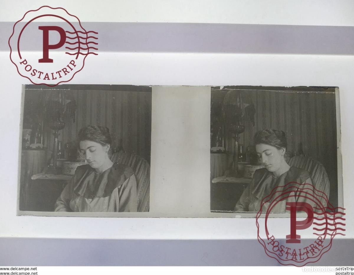 Fotograf&iacute;a antigua: St&eacute;r&eacute;o sur verre plaque de Verre