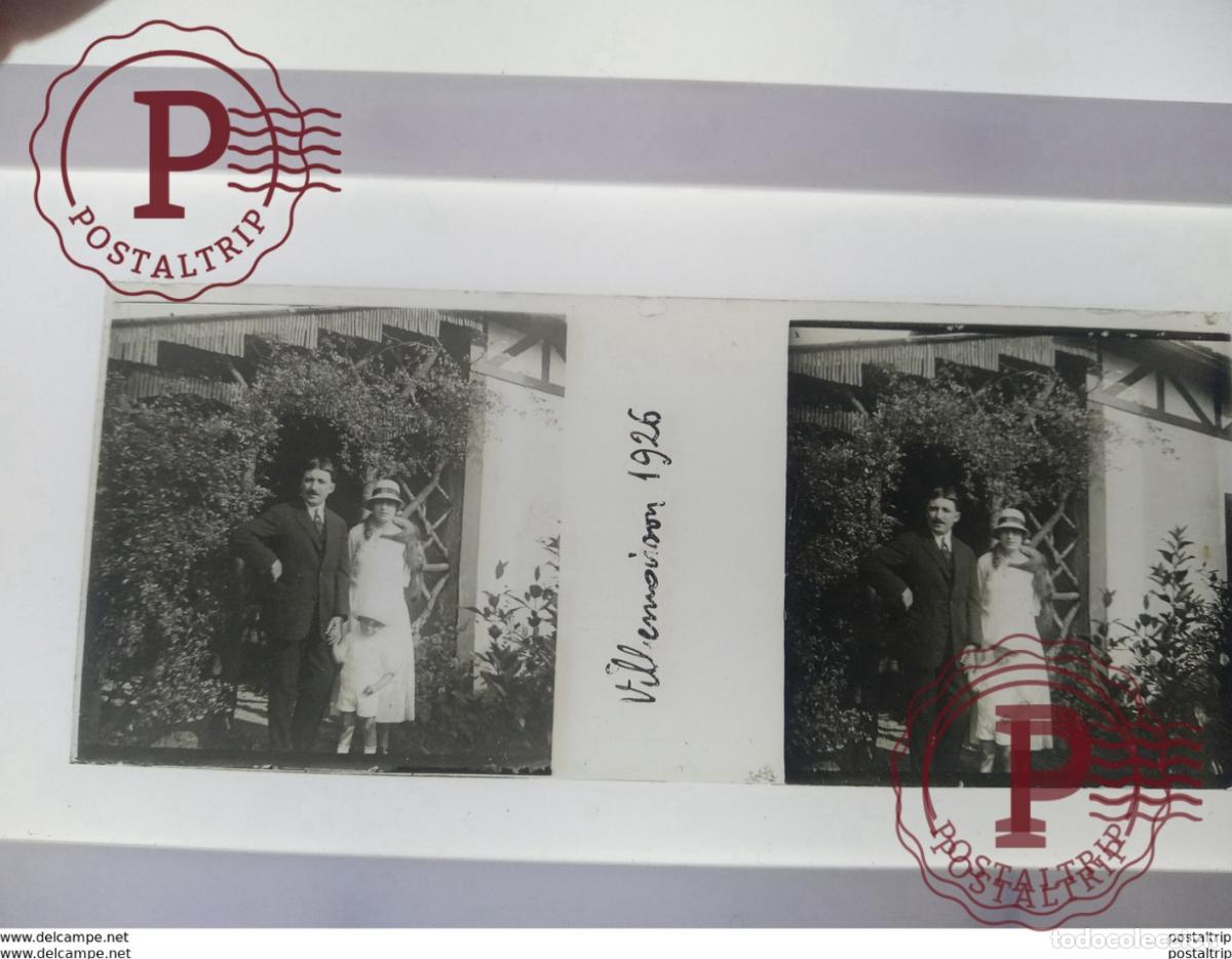 Fotograf&iacute;a antigua: St&eacute;r&eacute;o sur verre plaque de Verre Villemoison