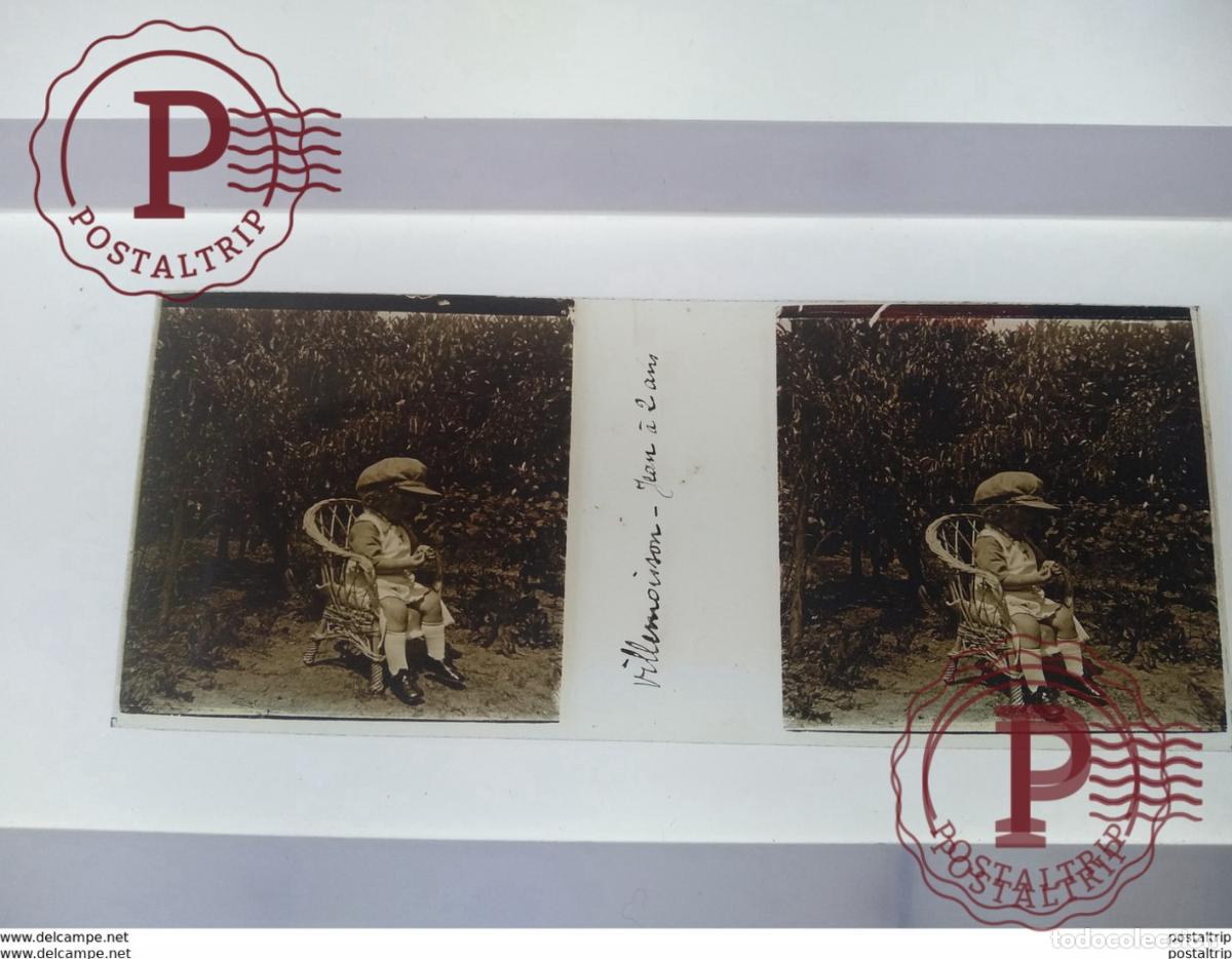 Fotograf&iacute;a antigua: St&eacute;r&eacute;o sur verre plaque de Verre vr Janvi 1924