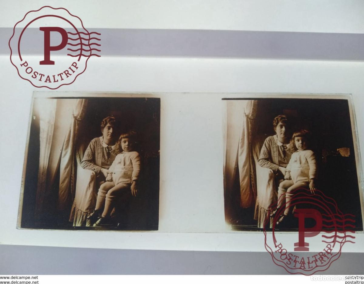 Fotograf&iacute;a antigua: St&eacute;r&eacute;o sur verre plaque de Verre