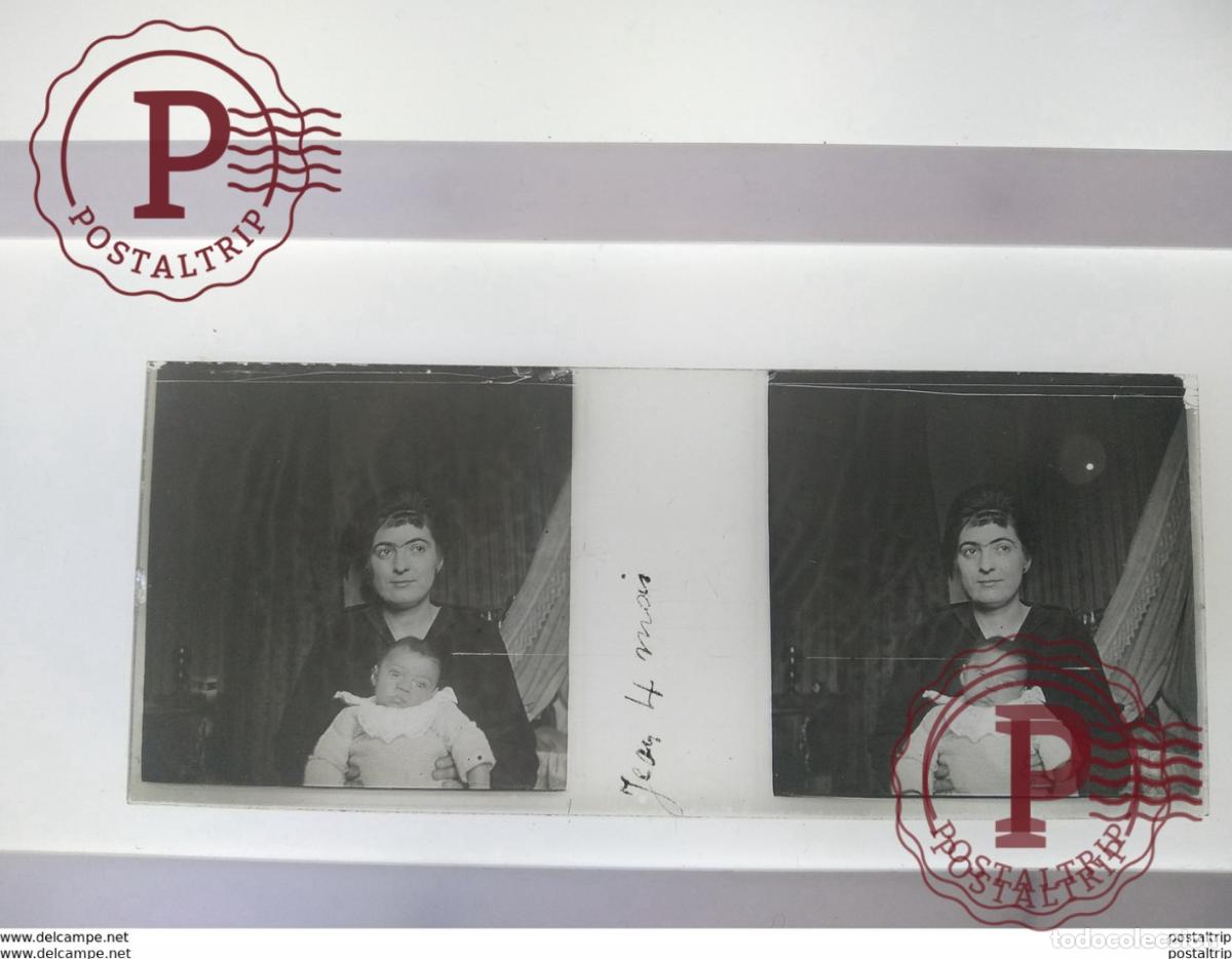 Fotograf&iacute;a antigua: St&eacute;r&eacute;o sur verre plaque de Verre