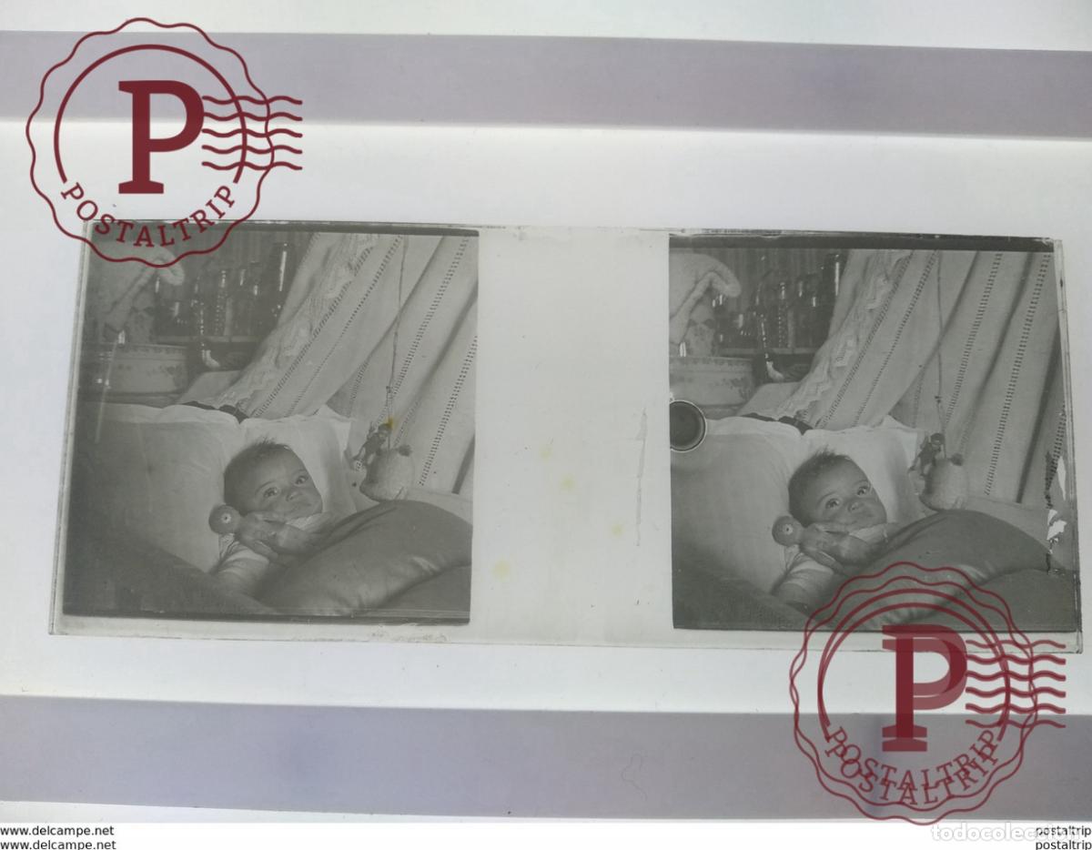 Fotograf&iacute;a antigua: St&eacute;r&eacute;o sur verre plaque de Verre