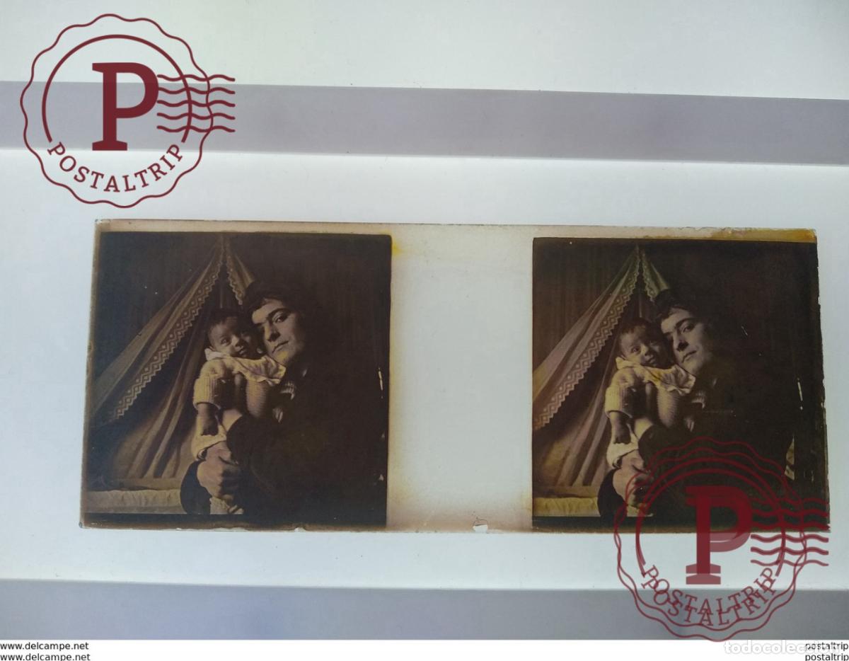 Fotograf&iacute;a antigua: St&eacute;r&eacute;o sur verre plaque de Verre