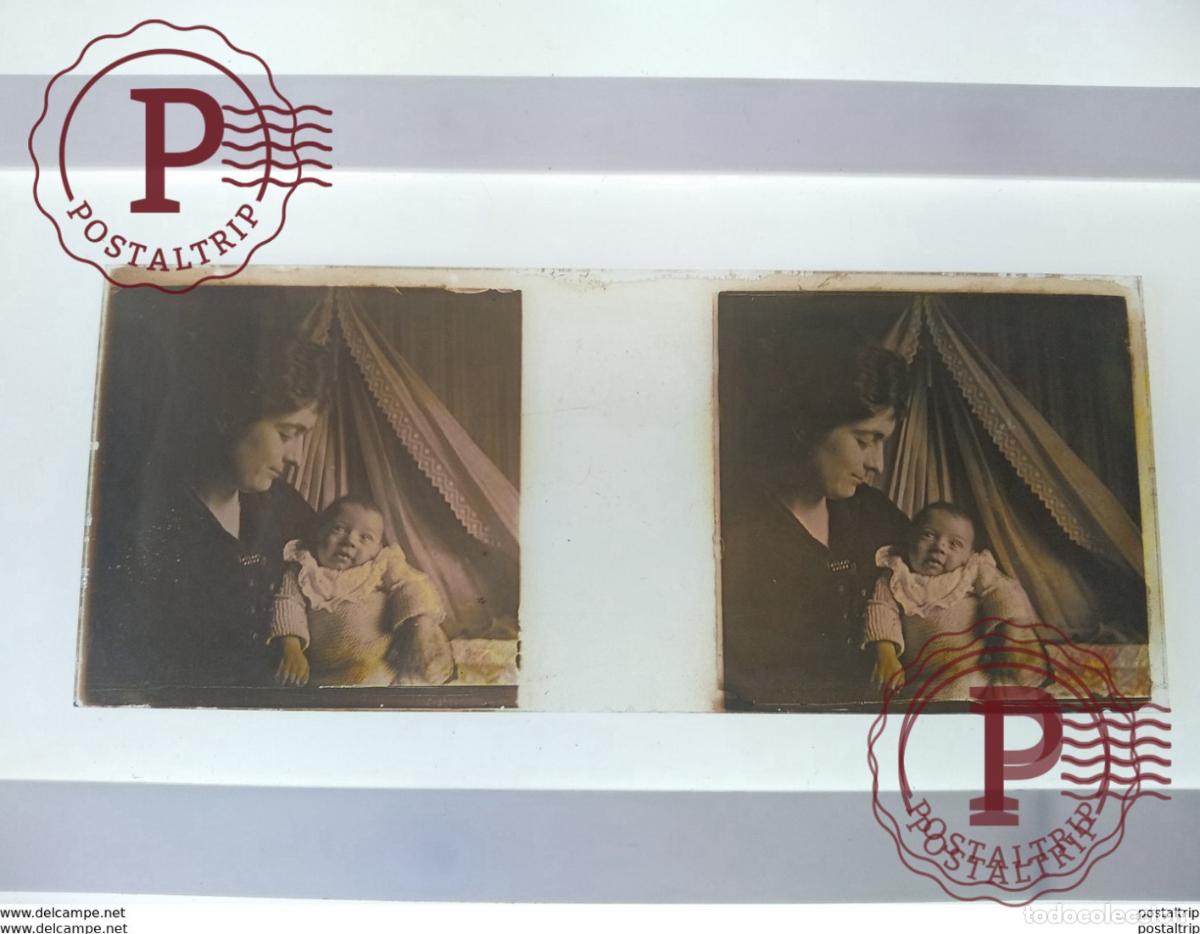 Fotograf&iacute;a antigua: St&eacute;r&eacute;o sur verre plaque de Verre