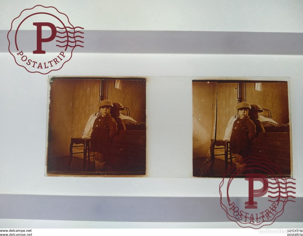 Fotograf&iacute;a antigua: St&eacute;r&eacute;o sur verre plaque de Verre