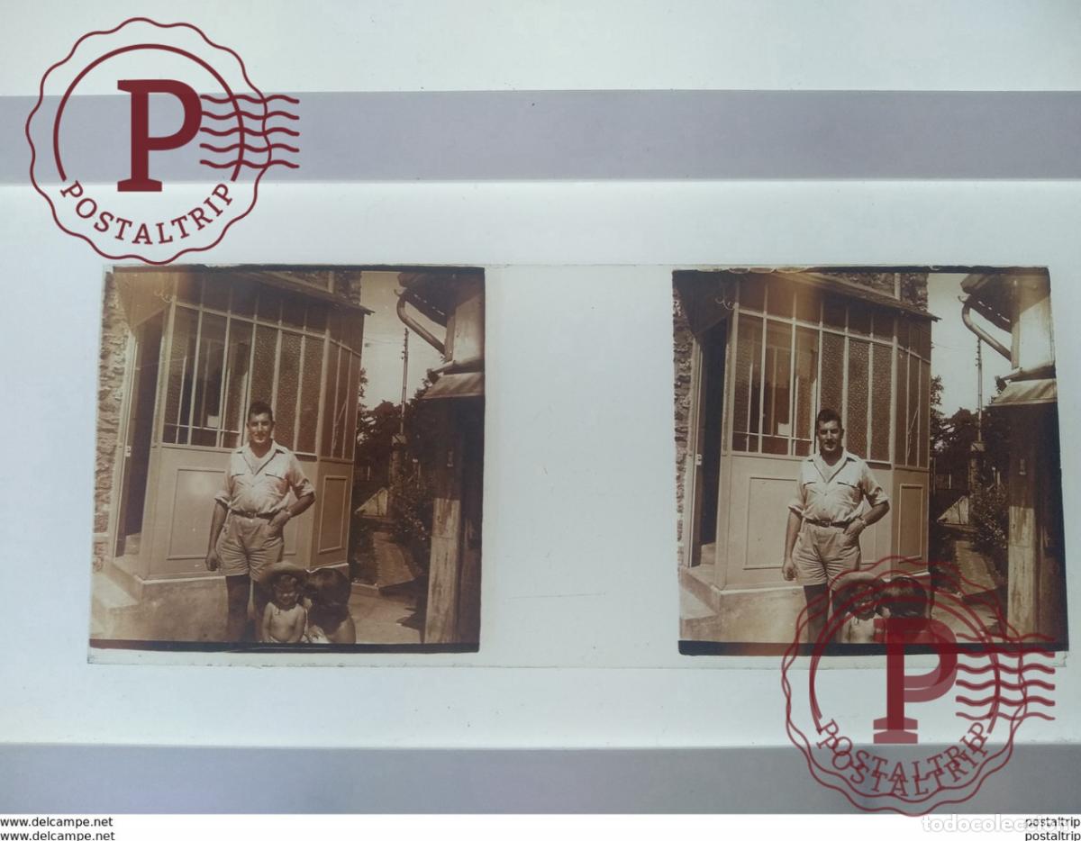 Fotograf&iacute;a antigua: St&eacute;r&eacute;o sur verre plaque de Verre