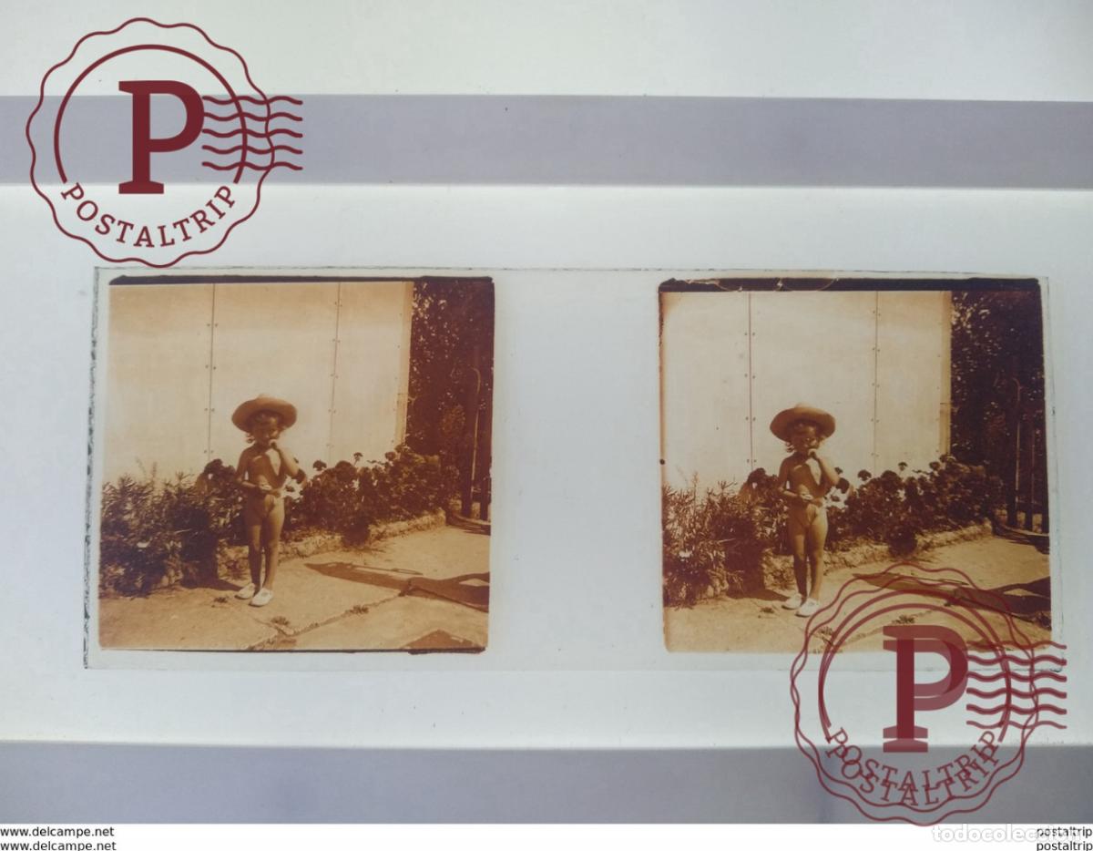 Fotograf&iacute;a antigua: St&eacute;r&eacute;o sur verre plaque de Verre