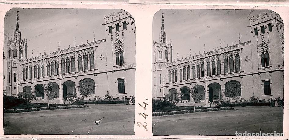 Fotograf&iacute;a antigua: VALENCIA EXPOSICION 1909 ESTEROSCOPICA DE CRISTAL 6 X 13 cm.