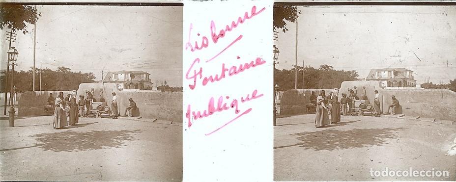 Fotograf&iacute;a antigua: PORTUGAL LISBOA ESTEROSCOPICA DE CRISTAL 4.5 X 10.7 cm.