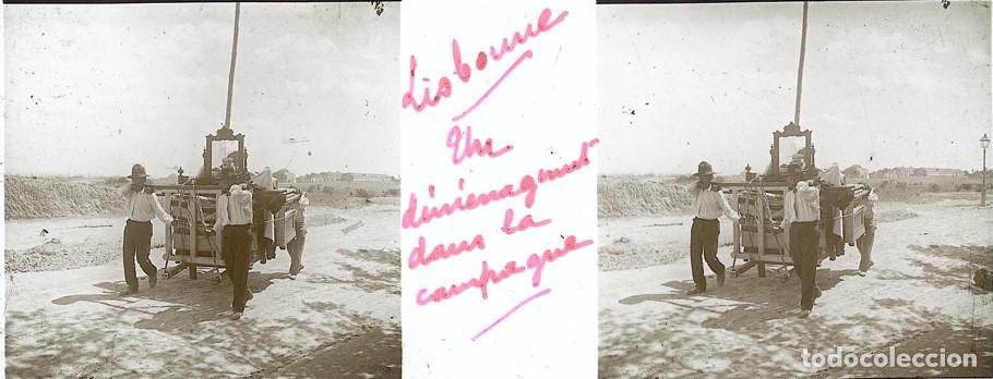 Fotograf&iacute;a antigua: PORTUGAL LISBOA ESTEROSCOPICA DE CRISTAL 4.5 X 10.7 cm.