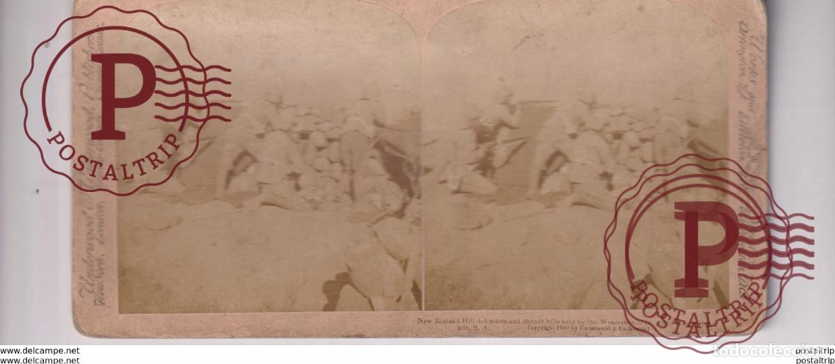 Photographie ancienne: NEW ZEALAND HILL DEFENDERS UNDERWOOD GUERRE WAR st&eacute;r&eacute;oscopique st&eacute;r&eacute;oscope carte photo st&eacute;r&eacute;o