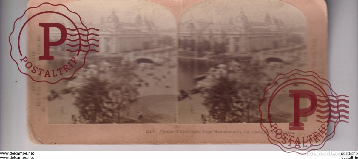 Photographie ancienne: USA PALACE OF ELECTRICITY MANUFACTURES PURCHASE EXHIBITION B W KILBURN st&eacute;r&eacute;oscopique st&eacute;r&eacute;oscope