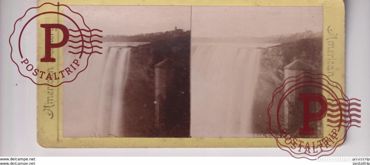 Fotografia antiga: TABLE ROCK NIAGARA FALLS st&eacute;r&eacute;oscopique st&eacute;r&eacute;oscope carte photo st&eacute;r&eacute;o