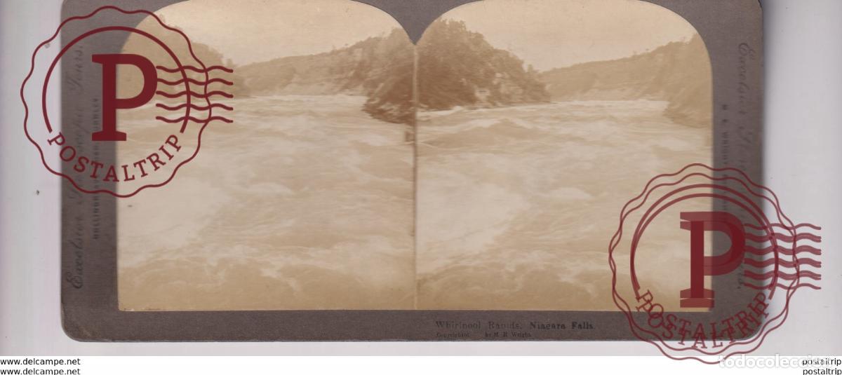 Fotografia antiga: WHIRLPOOL RAPIDS NIAGARA FALLS st&eacute;r&eacute;oscopique st&eacute;r&eacute;oscope carte photo st&eacute;r&eacute;o