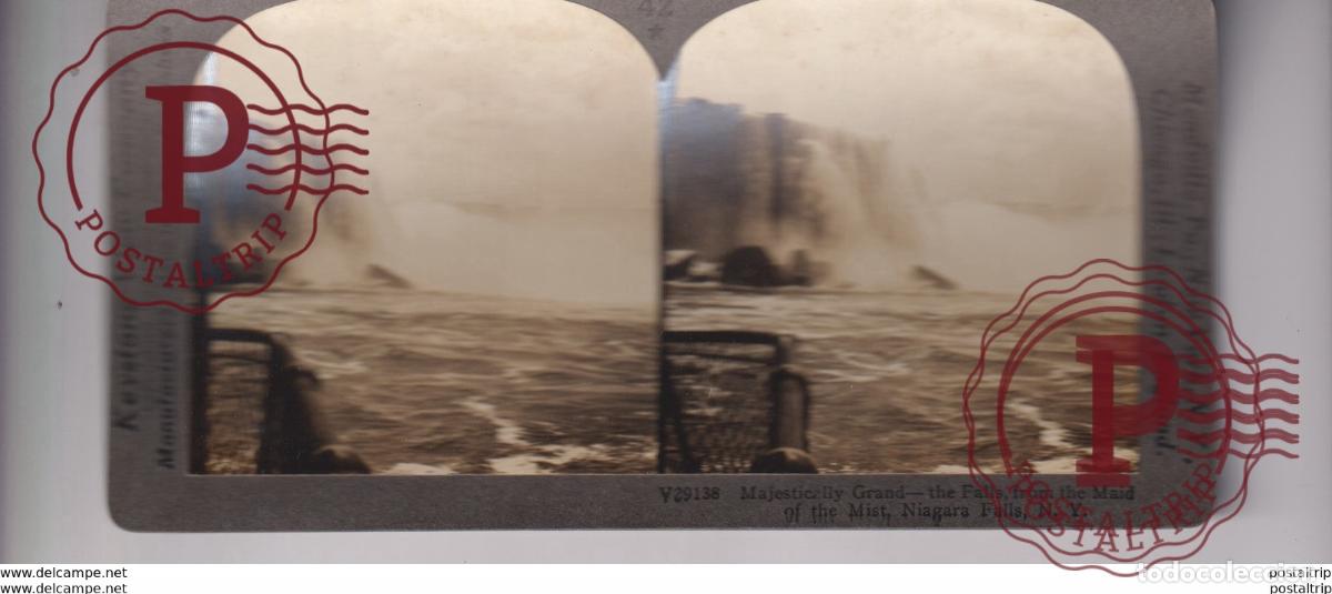 Fotograf&iacute;a antigua: MAJESTICALLY GRAND THE FALLS MAID OF THE MIST UNDERWOOD NIAGARA FALLS st&eacute;r&eacute;oscopique st&eacute;r&eacute;oscope c