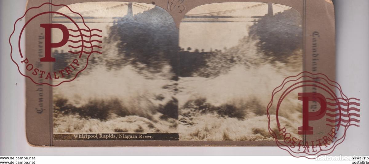 Fotograf&iacute;a antigua: WHIRLPOOL RAPIDS NIAGARA FALLS st&eacute;r&eacute;oscopique st&eacute;r&eacute;oscope carte photo st&eacute;r&eacute;o