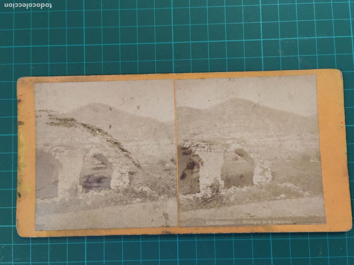 Fotograf&iacute;a antigua: PALESTINA - MONTAGNE DE LA QUARANTAIN - FOTOGRAFIA ANTIGUA ESTEREOCOPICA -(K-15.348)