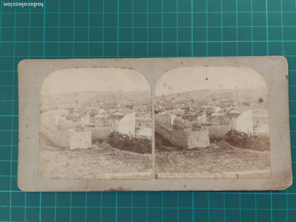 Fotograf&iacute;a antigua: PALESTINA - JERUSALEM - VUE GENERALE DEPUIS BERETHA - FOTOGRAFIA ANTIGUA ESTEREOCOPICA -(K-15.351)