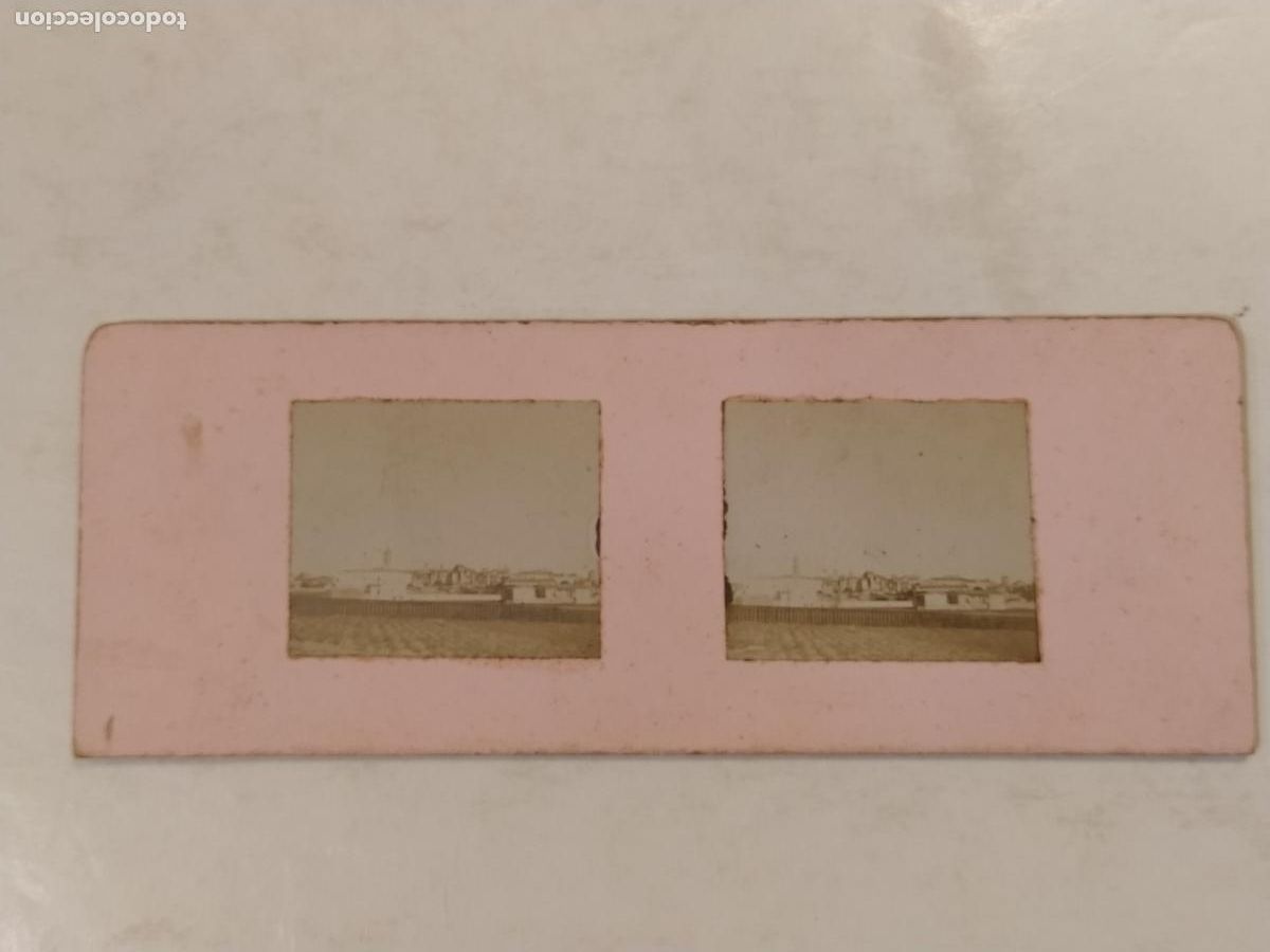 Fotograf&iacute;a antigua: UN POBLE DE CATALUNYA -SIN IDENTIFICAR-FOTOGRAFIA ANTIGUA ESTEREOCOPICA-ALBUMINAS PEGADAS-(K-15.358)
