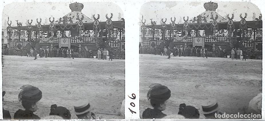 Antique Photography: VALENCIA 1909 EXPOSICION REGIONAL ESTEREOSCOPICA DE CRISTAL TAMA&Ntilde;O 6 X 13 CM.