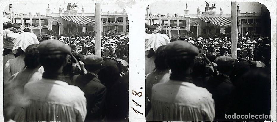 Antique Photography: VALENCIA 1909 EXPOSICION REGIONAL ESTEREOSCOPICA DE CRISTAL TAMA&Ntilde;O 6 X 13 CM.