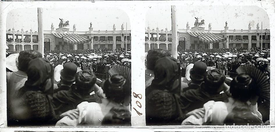 Fotograf&iacute;a antigua: VALENCIA 1909 EXPOSICION REGIONAL ESTEREOSCOPICA DE CRISTAL TAMA&Ntilde;O 6 X 13 CM.