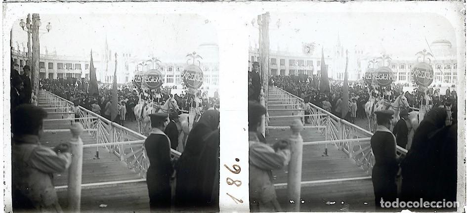 Fotograf&iacute;a antigua: VALENCIA 1909 EXPOSICION REGIONAL ESTEREOSCOPICA DE CRISTAL TAMA&Ntilde;O 6 X 13 CM.