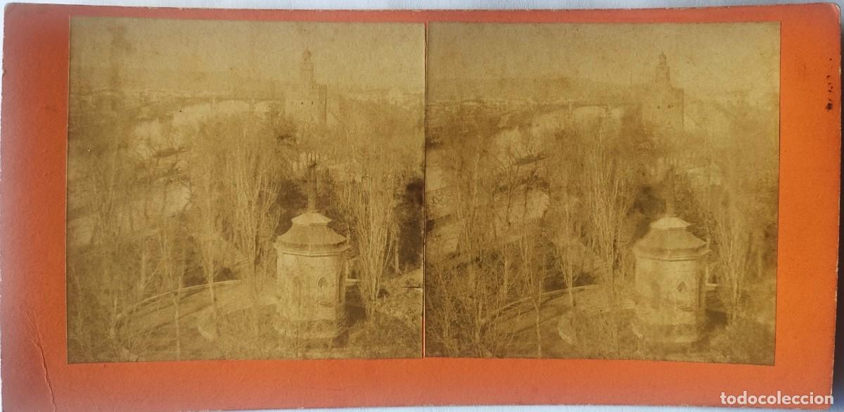 Fotograf&iacute;a antigua: SEVILLA 1875 VISTA ESTEREOSCOPICA FOTOGRAFO FRANCES TAMA&Ntilde;O 8.5 X 17.5 CM.