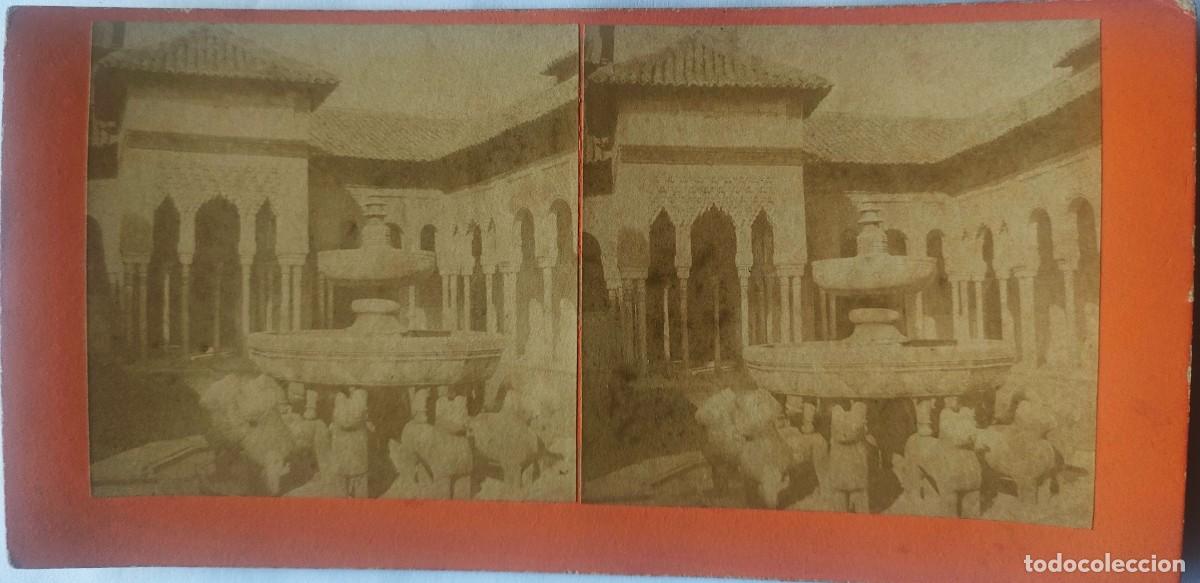 Fotograf&iacute;a antigua: GRANADA 1875 VISTA ESTEREOSCOPICA FOTOGRAFO FRANCES TAMA&Ntilde;O 8.5 X 17.5 CM.