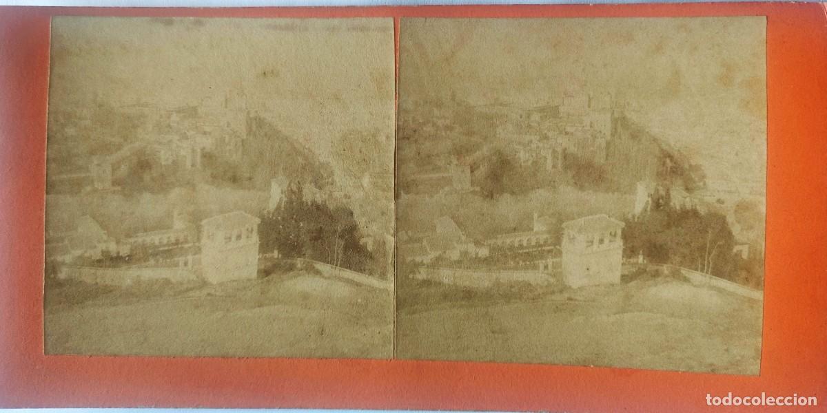 Fotograf&iacute;a antigua: GRANADA 1875 VISTA ESTEREOSCOPICA FOTOGRAFO FRANCES TAMA&Ntilde;O 8.5 X 17.5 CM.