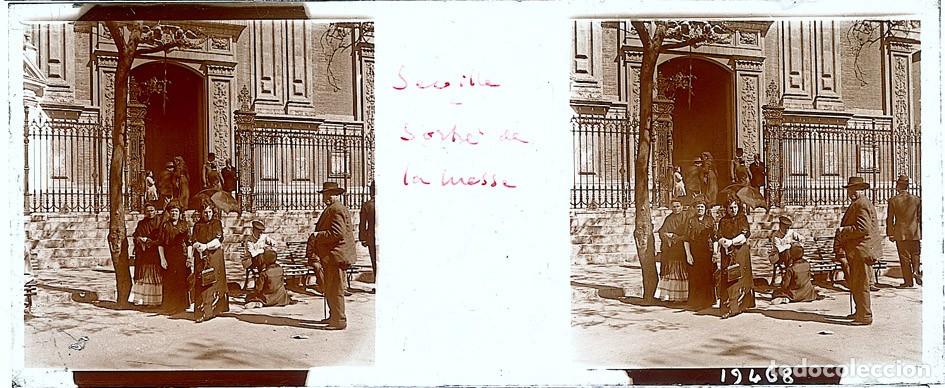Fotograf&iacute;a antigua: SEVILLA ESTEREOSCOPICA DE CRISTAL FOTOGRAFO FRANCES TAMA&Ntilde;O 4.5 X 10.7 CM.