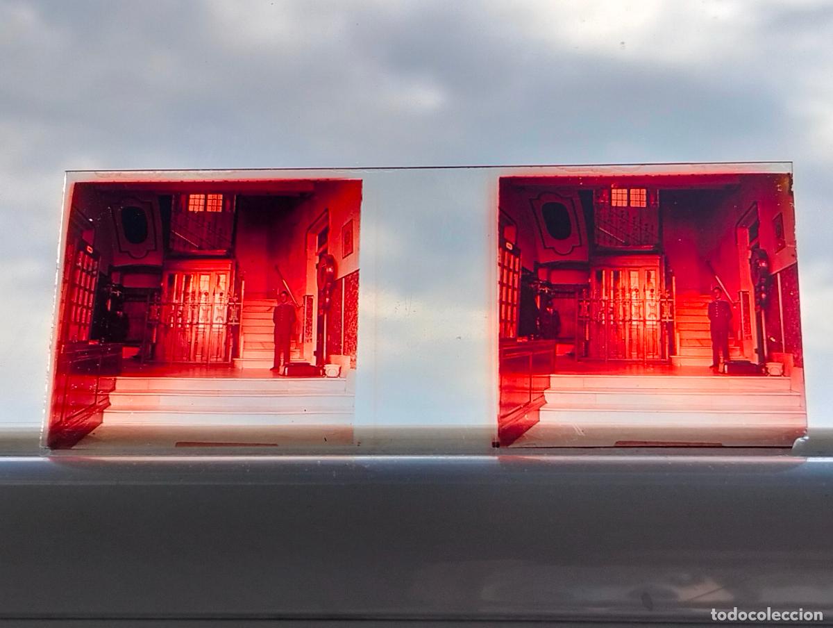 Photographie ancienne: ASCENSOR EN VIVIENDA VISTA ESTEREOSCOPICA EN CRISTAL 4,5 X 10,5 CM
