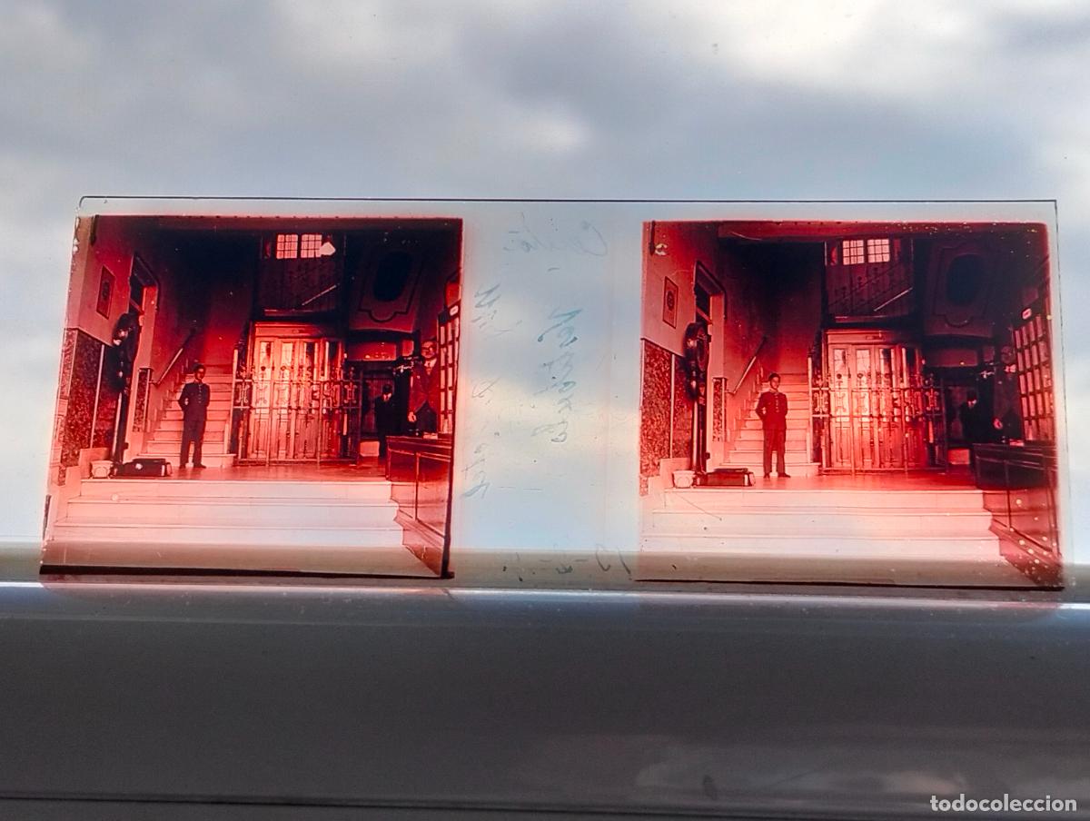 Antique Photography: ASCENSOR EN VIVIENDA VISTA ESTEREOSCOPICA EN CRISTAL 4,5 X 10,5 CM