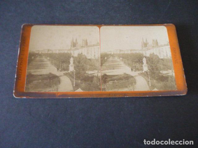 Antique Photography: BURGOS EL ESPOLON VISTA ESTEREOSCOPICA ALBUMINA SIGLO XIX L.L. FOTOGRAFO