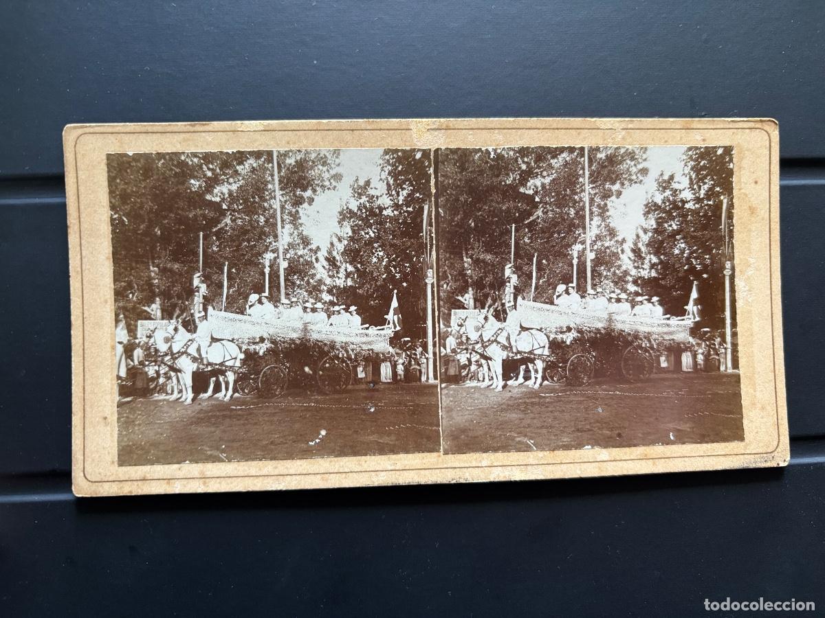Antique Photography: VALENCIA, BATALLA DE FLORES - VISTA ESTEREOSCOPICA - A&Ntilde;O 1900