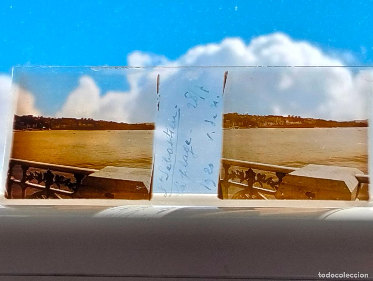 Fotografia antiga: SAN SEBASTIAN GUIPUZCOA VISTA ESTEREOSCOPICA EN CRISTAL 4 X 10,5 CM