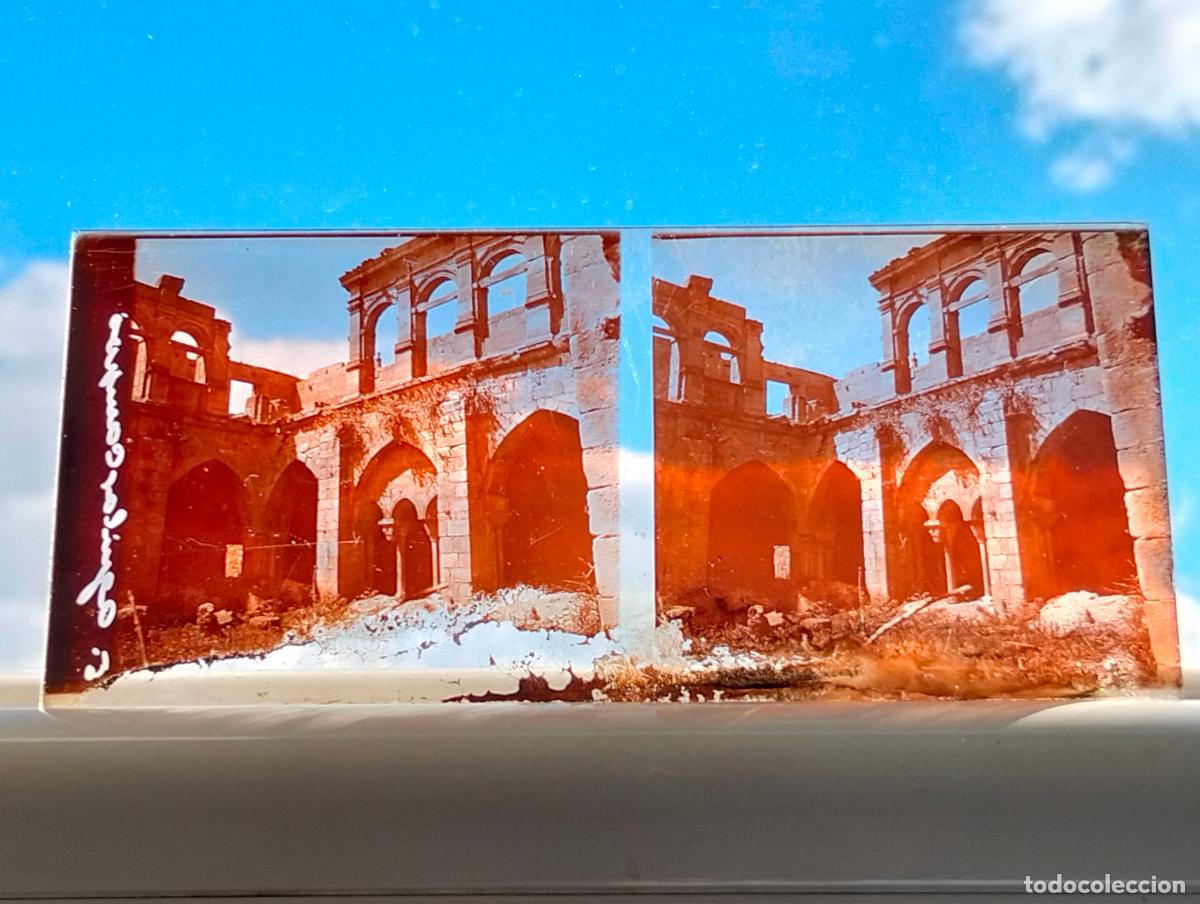 Fotograf&iacute;a antigua: AGUILAR DE CAMPOO PALENCIA VISTA ESTEREOSCOPICA EN CRISTAL 6 X 12,5 CM