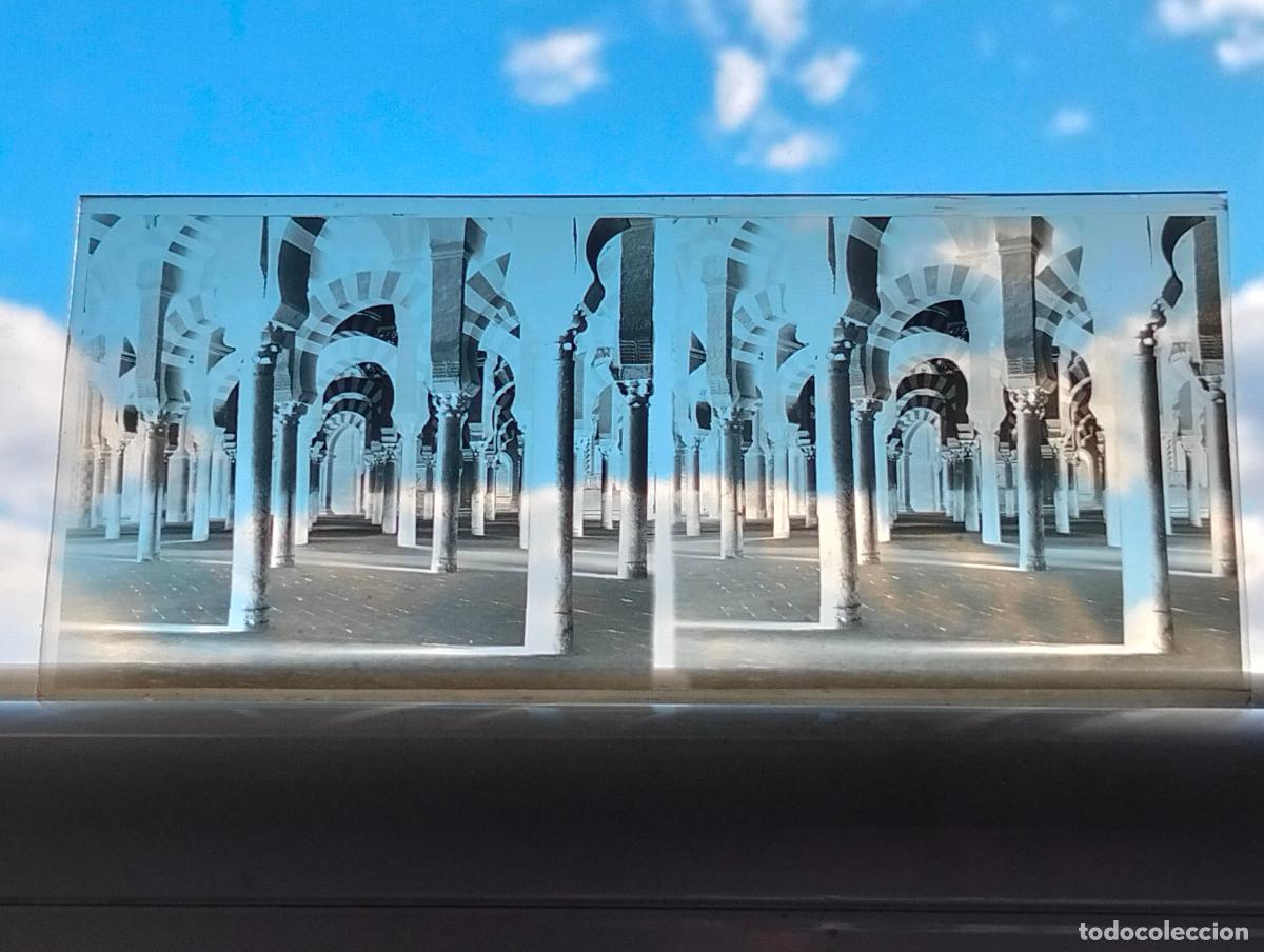 Fotografia antiga: CORDOBA MEZQUITA 1905 VISTA ESTEREOSCOPICA EN CRISTAL NEGATIVO 6 X 12,7 CM