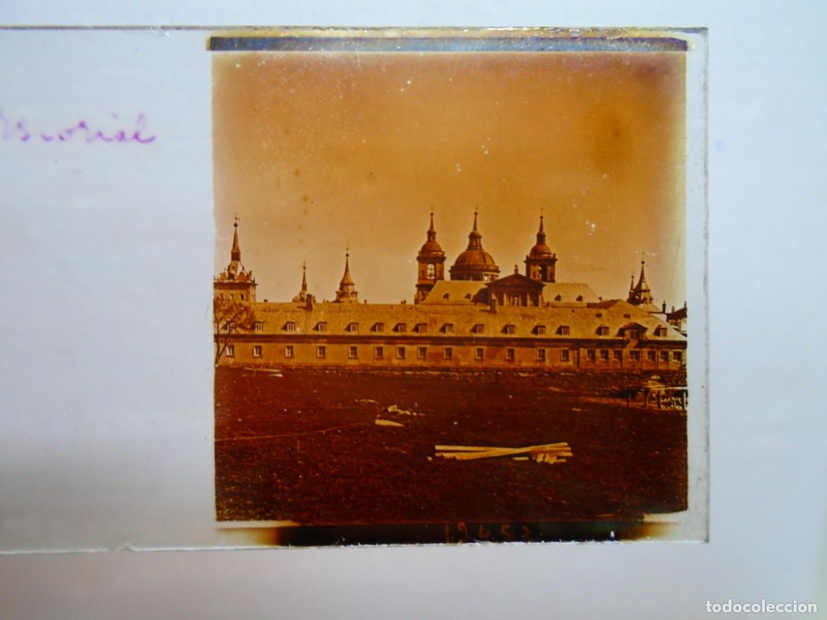 Alte Fotografie: MADRID. EL ESCORIAL .PLACA ESTEREOSCOPICA EN CRISTAL,1&ordm; XX.10`5X4`5 CM.
