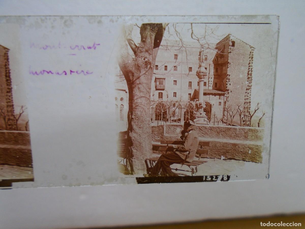 Fotografia antiga: BARCELONA. MONASTERIO DE MONTSERRAT .PLACA ESTEREOSCOPICA EN CRISTAL,1&ordm; XX.10`5X4`5 CM.