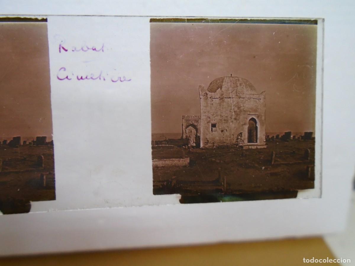 Fotografia antiga: RABAT(MARRUECOS)CEMENTERIO .PLACA ESTEREOSCOPICA EN CRISTAL,1&ordm; XX.10`5X4`5 CM.