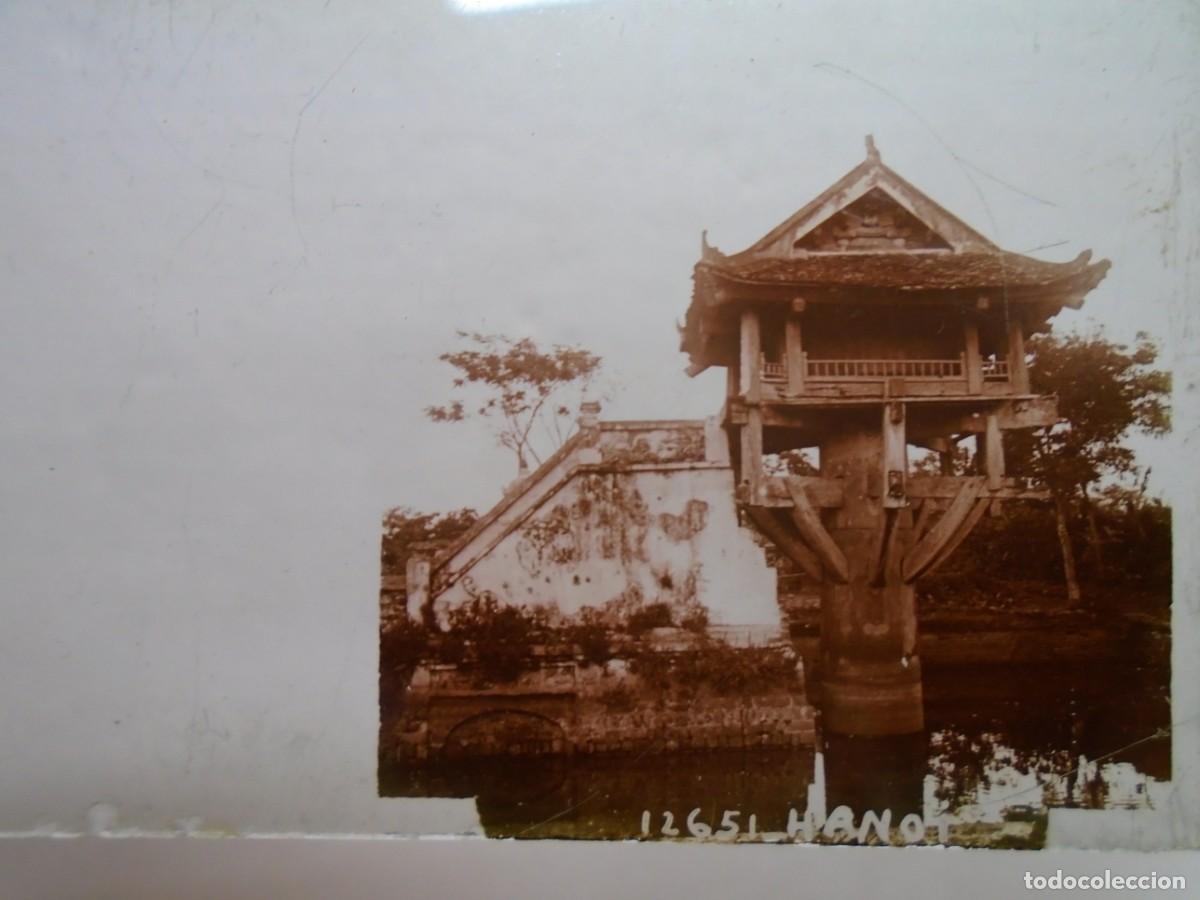 Fotograf&iacute;a antigua: HAN&Oacute;I(VIETNAM) PAGODE DU MAT .PLACA ESTEREOSCOPICA EN CRISTAL,1&ordm; XX.10`5X4`5 CM.