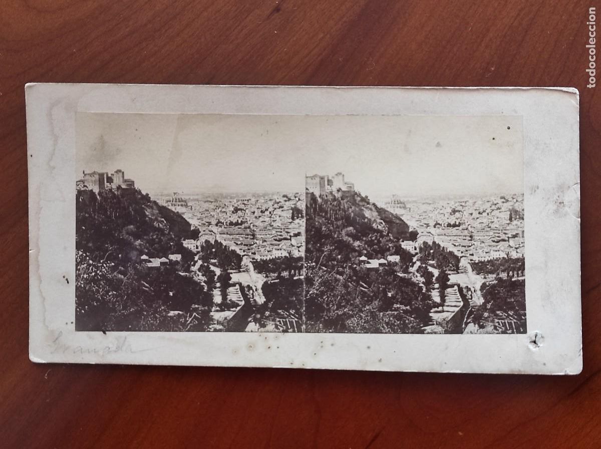 Fotograf&iacute;a antigua: VISTA DE GRANADA - FOTOGRAF&Iacute;A ESTEREOSC&Oacute;PICA MUY ANTIGUA
