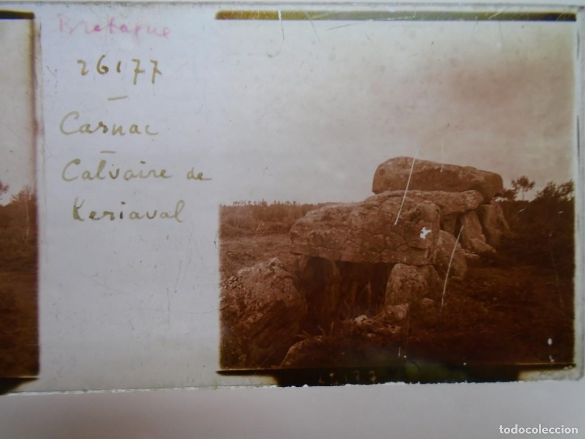 Fotograf&iacute;a antigua: CARNAC(FRANCIA).DOLMEN DE KERIAVAL .PLACA ESTEREOSCOPICA EN CRISTAL,1&ordm; XX.10`5X4`5 CM.