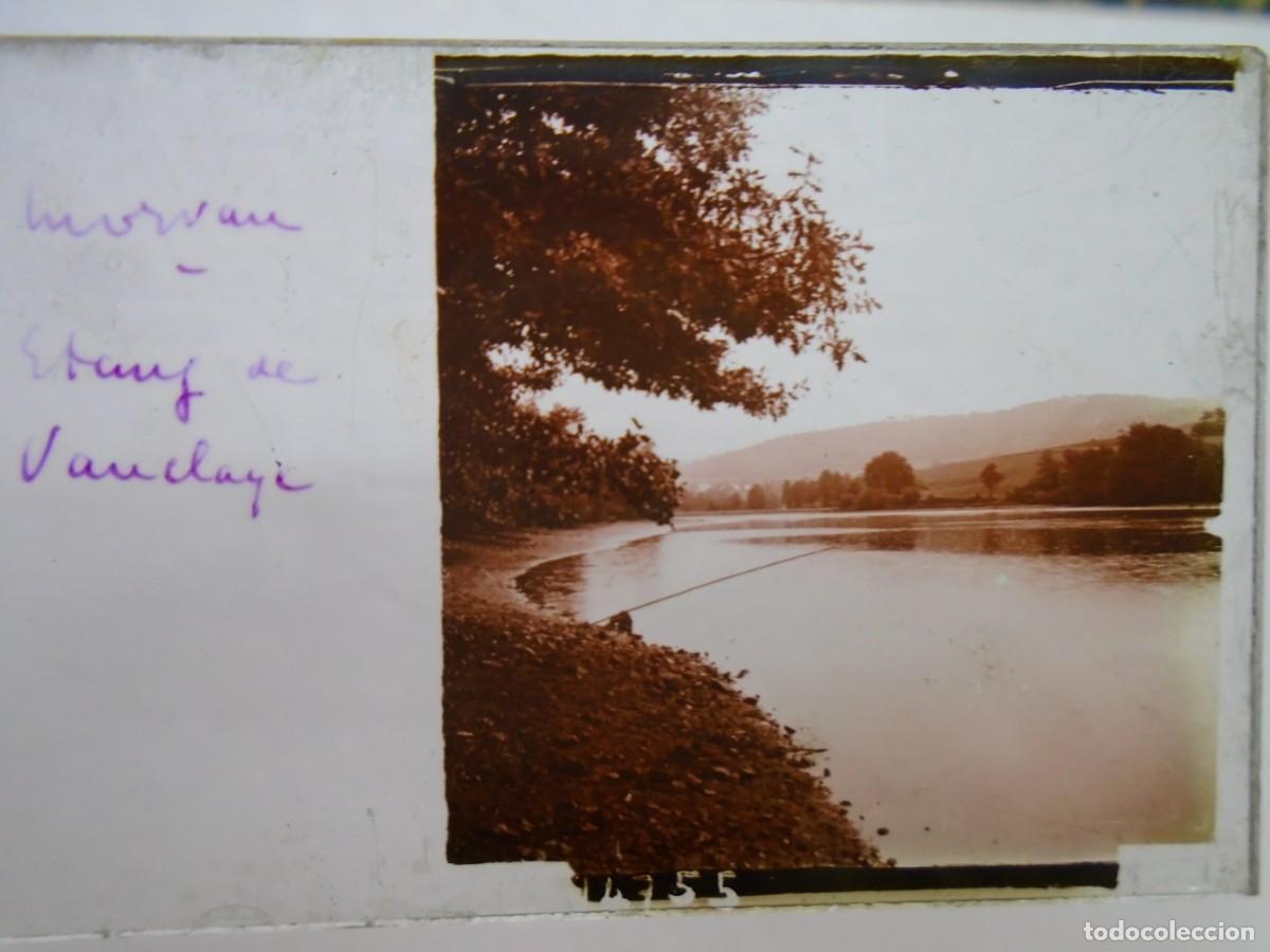 Fotograf&iacute;a antigua: MORUAN(FRANCIA). ESTANQUE DE VANCLAY&Eacute; .PLACA ESTEREOSCOPICA EN CRISTAL,1&ordm; XX.10`5X4`5 CM.