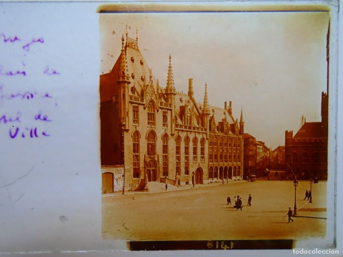 Fotograf&iacute;a antigua: BRUJAS(BELGICA)PALACIO DE JUSTICIA.PLACA ESTEREOSCOPICA EN CRISTAL,1&ordm; XX.10`5X4`5 CM.