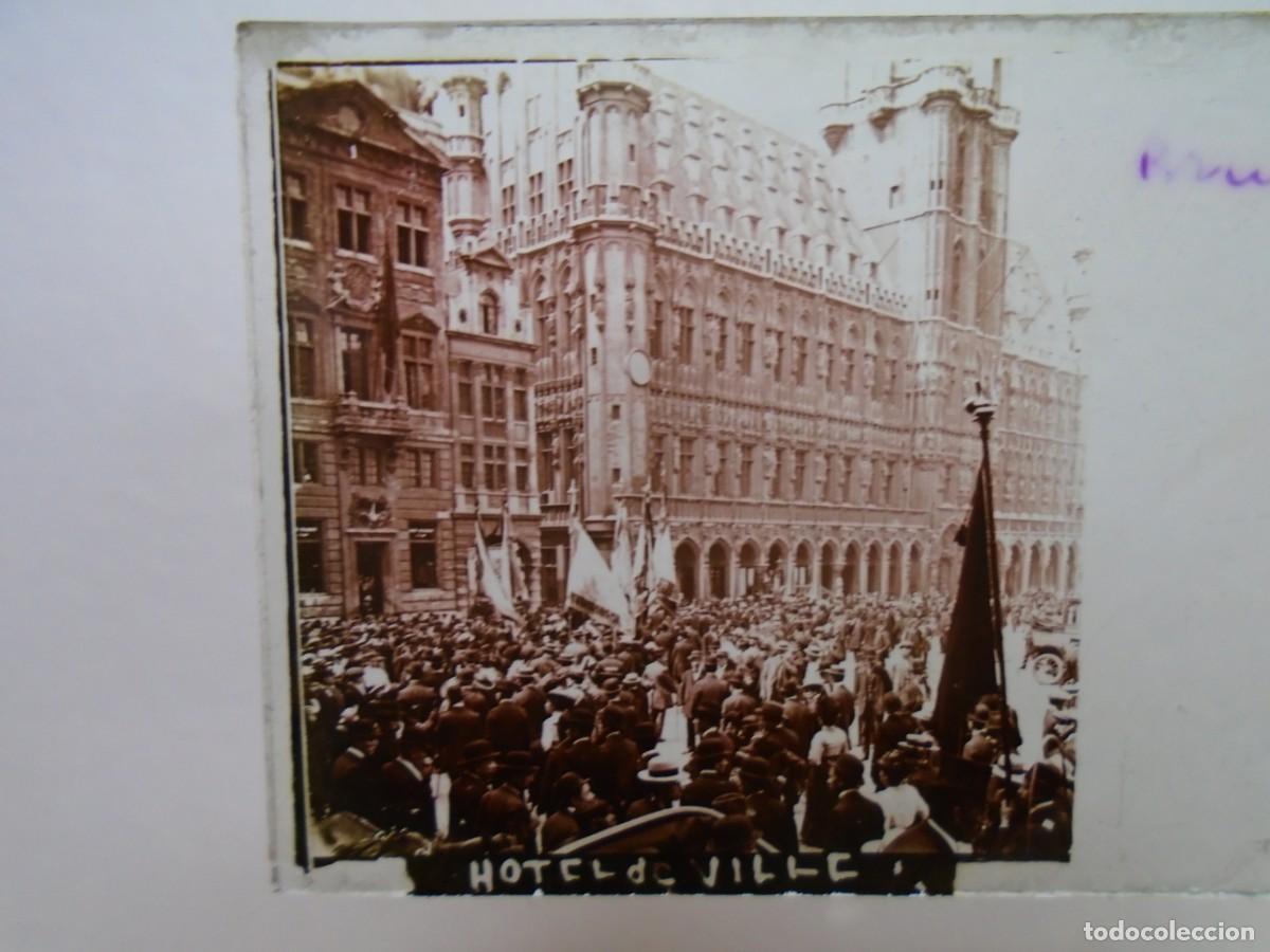 Fotograf&iacute;a antigua: BRUSELAS(BELGICA)HOTEL DE VILLE-AYTO.PLACA ESTEREOSCOPICA EN CRISTAL,1&ordm; XX.10`5X4`5 CM.