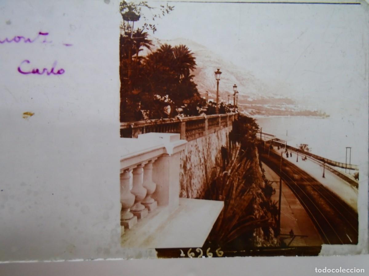 Fotograf&iacute;a antigua: MONTECARLO(MONACO)TERRAZAS.PLACA ESTEREOSCOPICA EN CRISTAL,1&ordm; XX.10`5X4`5 CM.