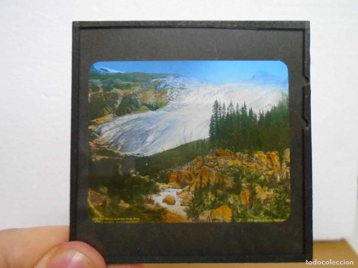 Fotograf&iacute;a antigua: CANADA/COLUMBIA BRITANICA/GRAN GLACIAR DESDE EL CANADIAN PACIFIC RAIL WAY/PLACA LINTERNA MAGICA.